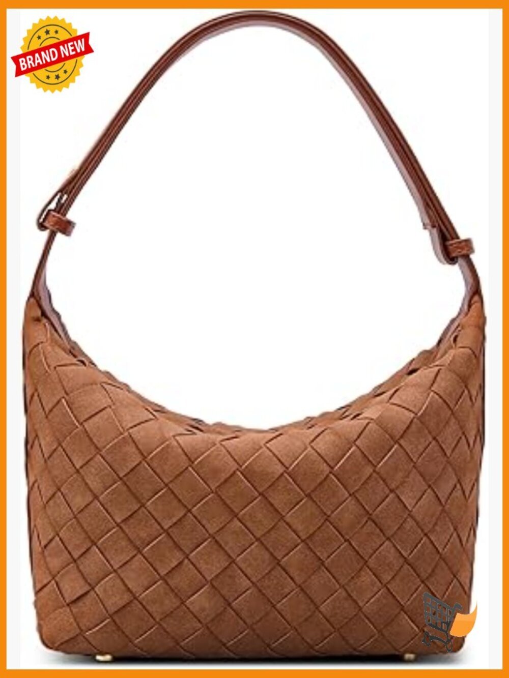 Elegant Woven Suede Hobo Bag - Vegan Leather Crossbody Handbag